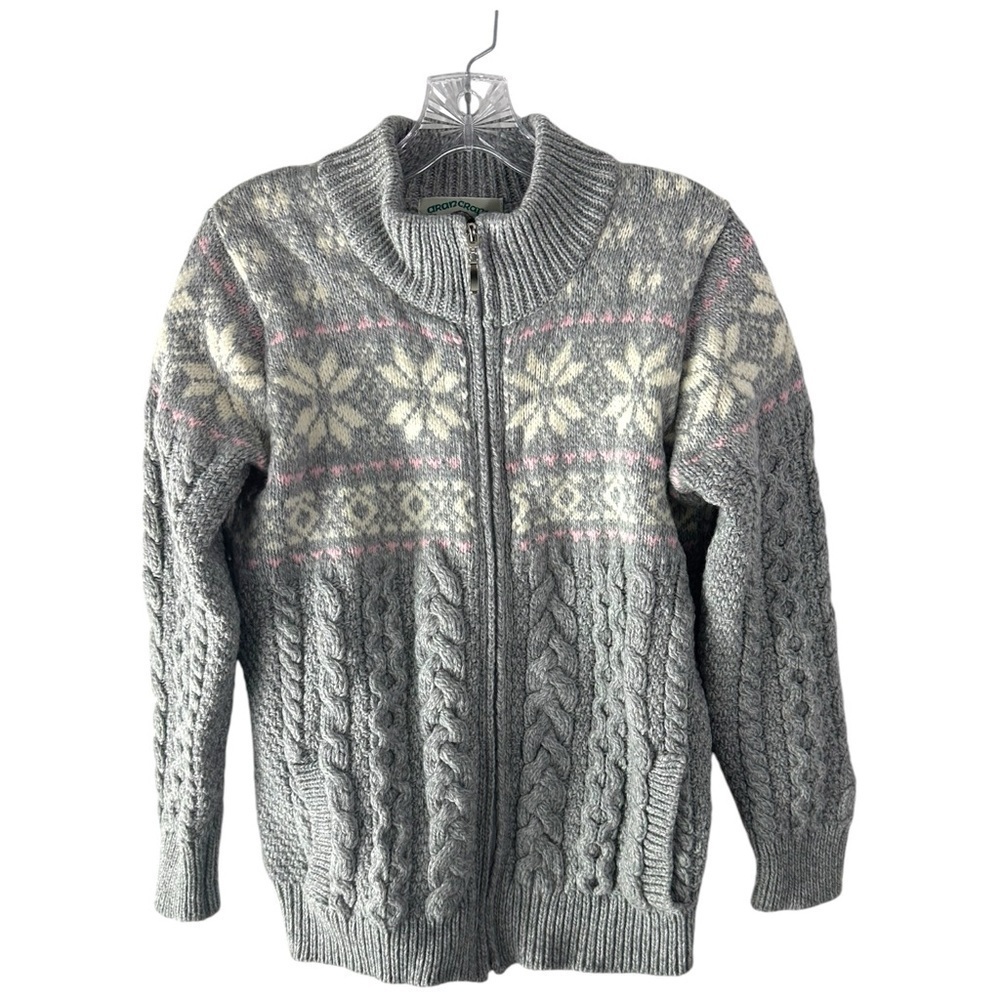 Aran Crafts Chunky knitted Women’s Merino Wool Cardigan Size XS
